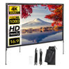 Picture of Modern Innovations 80 Inch HD Outdoor Movie Screen, Portable Outdoor Projector Screen and Stand for Indoor or Backyard Use, Foldable Frame, Movie Projection Screens for Travel, Camping, Family Movies