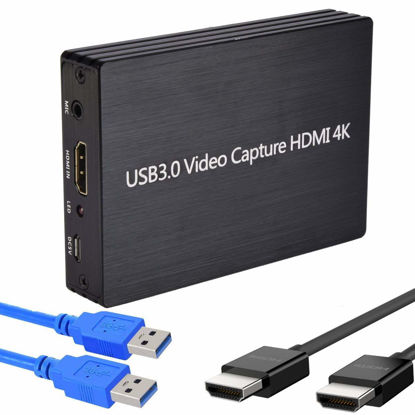Picture of YOTOCAP 4K 60fps HDMI to USB3.0 Game Video Capture Card with Microphone Input, Audio Output, Record up to 1080p Full HD, Broadcast Live Stream and Record Grabber Converter