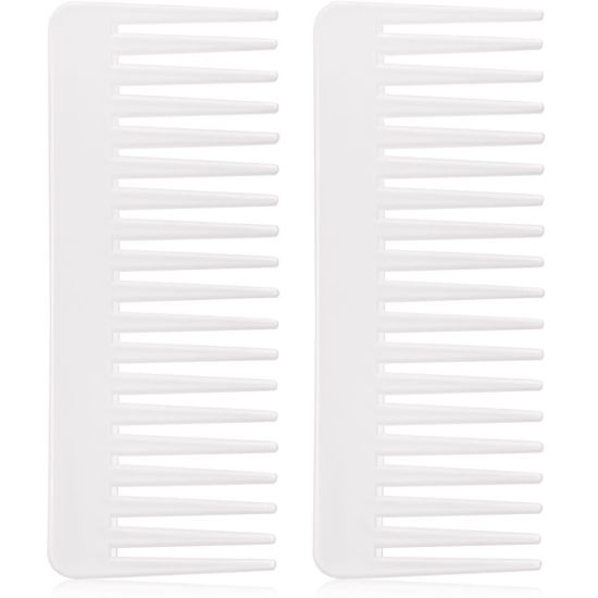 Picture of Large Hair Detangling Comb Wide Tooth Comb for Curly Hair Wet Dry Hair, No Handle Detangler Comb Styling Shampoo Comb (Transparent White)