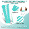 Picture of Large Hair Detangling Comb Wide Tooth Comb for Curly Hair Wet Dry Hair, No Handle Detangler Comb Styling Shampoo Comb (Cyan)