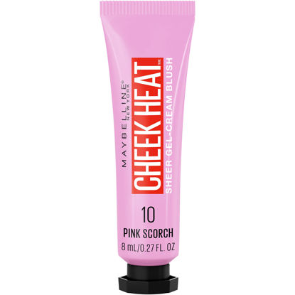 Picture of Maybelline New York Cheek Heat Gel-Cream Blush Makeup, Lightweight, Breathable Feel, Sheer Flush Of Color, Natural-Looking, Dewy Finish, Oil-Free, Pink Scorch, 1 Count