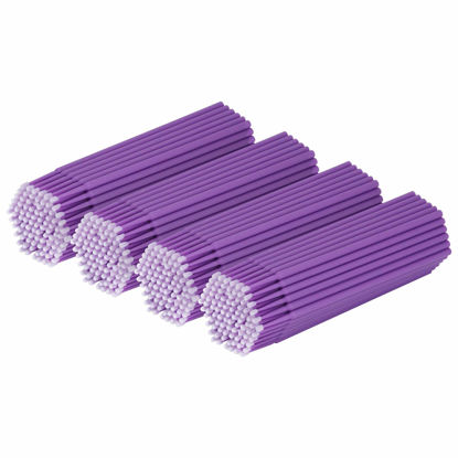 Picture of tifanso 400PCS Micro Brush, Micro Swabs for Eyelash Extension, Disposable Micro Applicator Brush Micro Eyelash Swabs Purple(Head Diameter: 2.0mm)