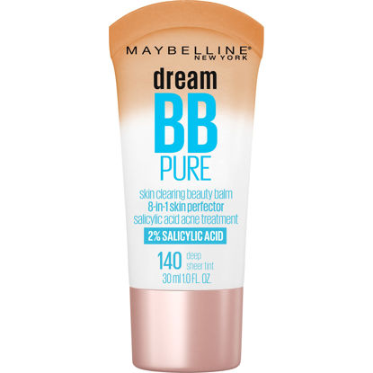 Picture of Maybelline New York Dream Pure Skin Clearing BB Cream, 8-in-1 Skin Perfecting Beauty Balm With 2% Salicylic Acid, Sheer Tint Coverage, Oil-Free, Deep, 1 Count