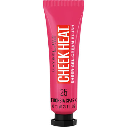 Picture of Maybelline New York Cheek Heat Gel-Cream Blush Makeup, Lightweight, Breathable Feel, Sheer Flush Of Color, Natural-Looking, Dewy Finish, Oil-Free, Fuchsia Spark, 1 Count