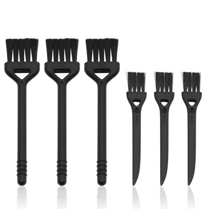 Picture of Rierdge Keyboard Cleaning Brush, 6 Pcs Plastic Handle Nylon Anti Static Brush Kit Fit for Computer Keyboard, Laptop, Phone, Car Interior Detailing Cleaning Tools