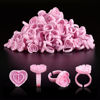Picture of Glue Rings INFILILA Glue Rings for Eyelash Extensions 100PCS Disposable Rings for Lashes Lovely Heart Shape Lash Fan Blossom Glue Cups Lash Extension Supplies Lash Supplies for Eyelash Extensions