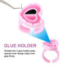 Picture of Glue Rings INFILILA Glue Rings for Eyelash Extensions 100PCS Disposable Rings for Lashes Lovely Heart Shape Lash Fan Blossom Glue Cups Lash Extension Supplies Lash Supplies for Eyelash Extensions