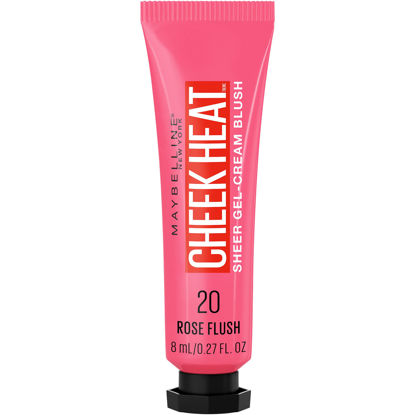 Picture of Maybelline New York Cheek Heat Gel-Cream Blush Makeup, lightweight, Breathable Feel, Sheer Flush Of Color, Natural-Looking, Dewy Finish, Oil-Free, Rose Flush, 1 Count