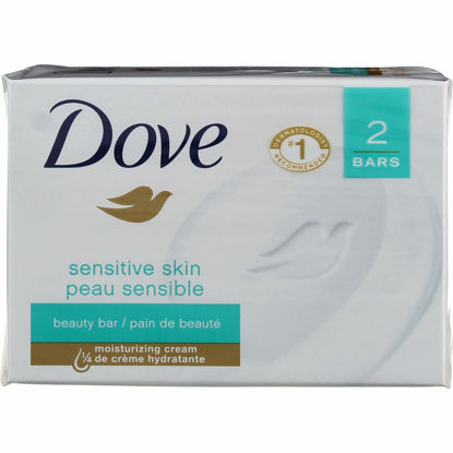 Picture of Dove Sensitive Skin Beauty Bar Soap, Unscented, 4 oz, 2 Ct (2 Pack) (Bundle)