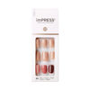 Picture of KISS imPRESS Press-On Manicure, Nail Kit, PureFit Technology, Short Press-On Nails, Square, Before Sunset', Includes Prep Pad, Mini Nail File, Cuticle Stick, and 30 Fake Nails