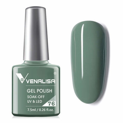 Picture of VENALISA Gel Nail Polish - Grey Green Color Soak Off UV LED Nail Gel Polish Nail Art Starter Manicure Salon DIY at Home