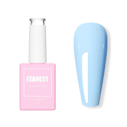 Picture of FZANEST 15ml Gel Nail Polish,Blue Sky Gel Polish Nail Art Manicure Summer Color DIY at Home #134