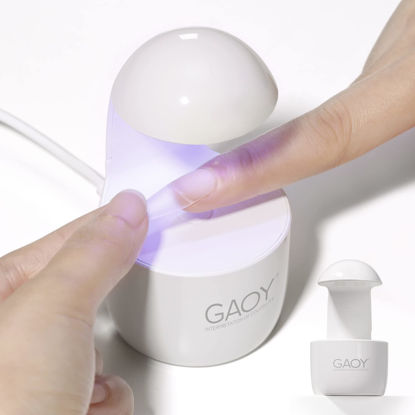 Picture of GAOY Mini UV Light for Gel Nails, Small Nail Cure Light, Eggshell LED Nail Lamp, USB Nail Dryer for Fast Curing, White