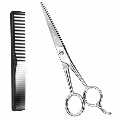 Picture of Hair Scissors Haircut Shears for Hair Cutting, Fcysy Hair Trimming Scissors Beard Scissors Tijeras para Cortar Cabello, Hair Stylist Scissors with Comb Set Kit Peluqueria Profesional for Men Women
