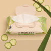 Picture of The Honest Company Hydrate + Cleanse Benefit Wipes | Cleansing Multi-Tasking Wipes | 99% Water, Plant-Based, Hypoallergenic | Aloe + Cucumber, 60 Count