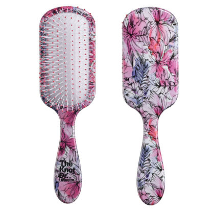 Picture of The Knot Dr. for Conair Hair Brush, Wet and Dry Detangler, Removes Knots and Tangles, For All Hair Types, Pink/Purple Floral
