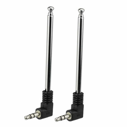 Picture of Bingfu Mini FM Radio Antenna 3.5mm Male Telescopic FM Antenna 2-Pack Compatible with Portable Radio Indoor Stereo Receiver AV Audio Video Home Theater Receiver Mobile Cell Phone Bose Radio