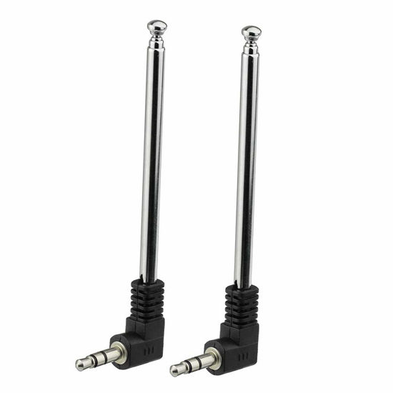 Picture of Bingfu Mini FM Radio Antenna 3.5mm Male Telescopic FM Antenna 2-Pack Compatible with Portable Radio Indoor Stereo Receiver AV Audio Video Home Theater Receiver Mobile Cell Phone Bose Radio