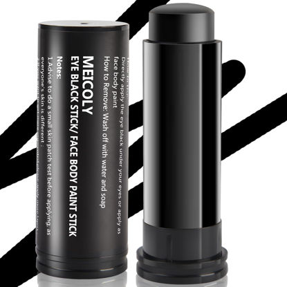 Picture of MEICOLY Eye Black Stick for Sports,Easy to Color Athletes Black Eyeblack Stick,Sporting Face Paint for Baseball Softball Football Lacrosse,Smooth Easy to Apply Halloween Face Body Paint Stick,0.5Oz