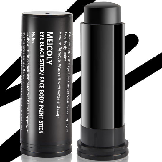 Picture of MEICOLY Eye Black Stick for Sports,Easy to Color Athletes Black Eyeblack Stick,Sporting Face Paint for Baseball Softball Football Lacrosse,Smooth Easy to Apply Halloween Face Body Paint Stick,0.5Oz