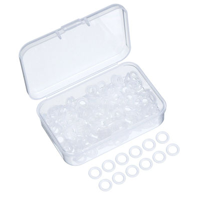 Picture of 200 Pieces O Ring Keyboard Clear Rubber O Rings Keyboard Dampeners with Plastic Storage Box for MX Switch Keyboard and Mechanical Keyboard Keys
