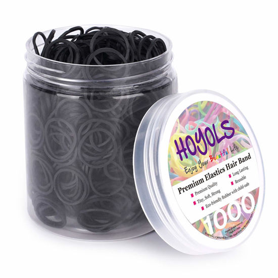 1000pcs Black Disposable Mini Rubber Bands In Convenient Bag, High