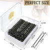 Picture of KANPRINCESS 100PCS 2Inches Hair Pins Kit Secure Hold Bobby Pins Clips for Women Girls and Hairdressing Salon With Clear Storage Box(Black)