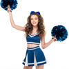 Picture of 2 Packs Jumbo Cheerleading Bow 8 Inch Cheer Hair Bows Large Cheerleading Hair Bows with Ponytail Holder for Teen Girls Softball Cheerleader Outfit Uniform (Blue)