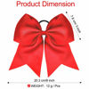 Picture of 2 Packs Jumbo Cheerleading Bow 8 Inch Cheer Hair Bows Large Cheerleading Hair Bows with Ponytail Holder for Teen Girls Softball Cheerleader Outfit Uniform (Red)