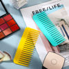 Picture of Large Hair Detangling Comb Wide Tooth Comb for Curly Hair Wet Dry Hair, No Handle Detangler Comb Styling Shampoo Comb (Yellow, Cyan)