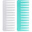 Picture of Large Hair Detangling Comb, Wide Tooth for Curly, Wet Dry Hair, No Handle Comb Styling Shampoo Comb (White, Cyan)