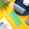 Picture of Large Hair Detangling Comb, Wide Tooth for Curly, Wet Dry Hair, No Handle Comb Styling Shampoo Comb (White, Cyan)