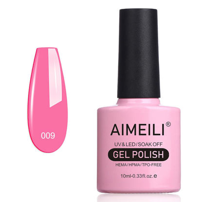 Picture of AIMEILI Soak Off U V LED Light Pink Gel Nail Polish - Pertty Pretty in Pink (009) 10ml