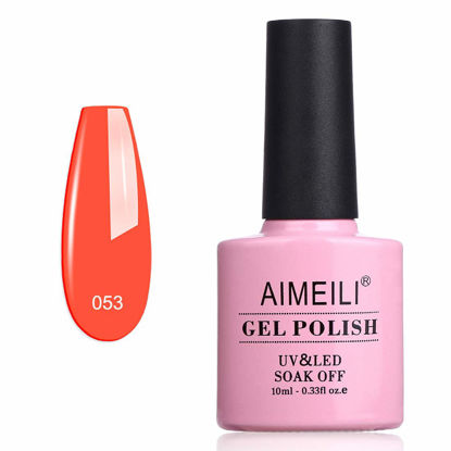 Picture of AIMEILI Soak Off U V LED Gel Nail Polish - Neon Orange Zest (053) 10ml