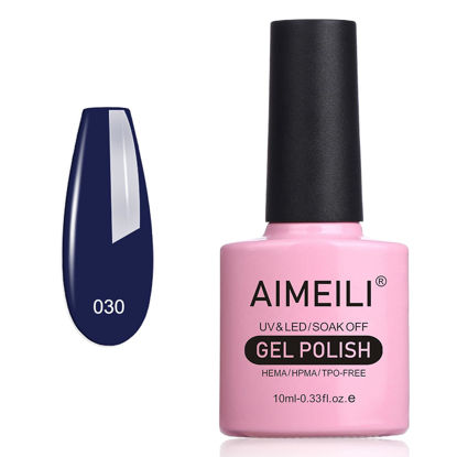 Picture of AIMEILI Soak Off UV LED Gel Nail Polish - Blue (030) 10ml