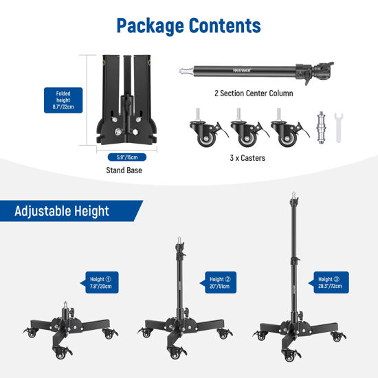 Neewer 10ft/3M Heavy Duty Light Stand met katrollen