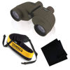 Picture of STEINER Military-Marine 10x50 Green Binoculars (2035) with Yellow Floating Strap (768) and Black Microfiber Cleaning Cloth