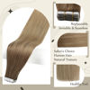 Picture of Full Shine Tape ins Invisible Tape Hair Extensions Human Hair 18 Inch Tape in Extensions Ombre Balayage Color 10/14 Golden Brown to Dark Blonde Skin Weft Hair Extensions 20 Pcs 50 Gram