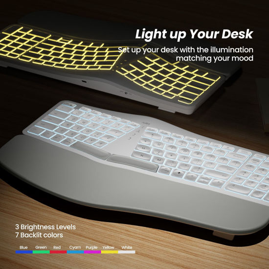GetUSCart- Nulea Wireless Ergonomic Keyboard, Split Keyboard with Wrist ...