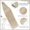 Picture of LAAVOO Bleach Blonde Tape in Hair Extensions Human Hair Skin Weft #613 Tape Extensions Human Hair Real Hair Extensions Straight Skin Weft 18 inch 20pcs 50g