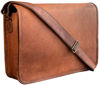 Picture of RUSTIC TOWN 14 inch Vintage Crossbody Genuine Leather 13.3-inch Laptop Messenger Bag Gifts for Him Her (Medium, Brown)