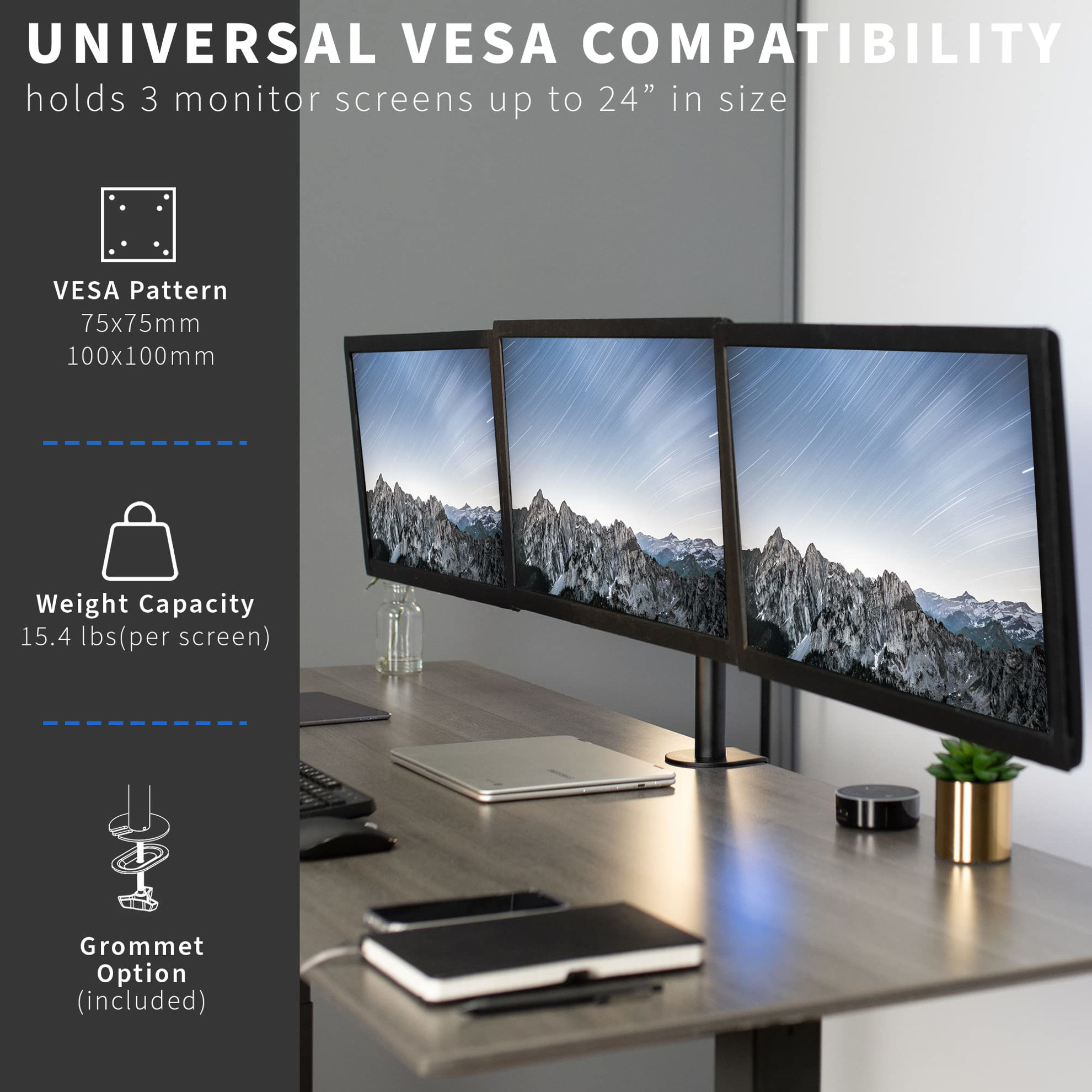 GetUSCart- VIVO Triple Monitor Adjustable Desk Mount, Articulating Tri ...