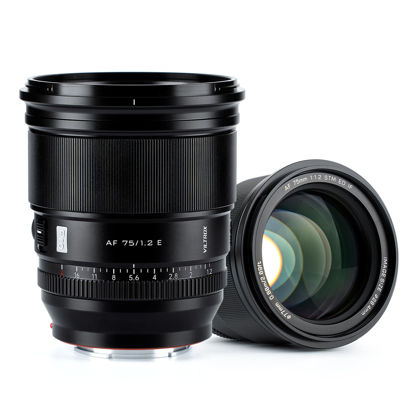 Picture of VILTROX 75mm f/1.2 F1.2 PRO EF Lens for Sony E-Mount Ultra Wide Angle APS-C Auto Focus Prime Lens Compatible with Sony E-Mount Mirrorless Cameras A7M/R/S Series A7Cc A9 A1 A6x00 Fs5