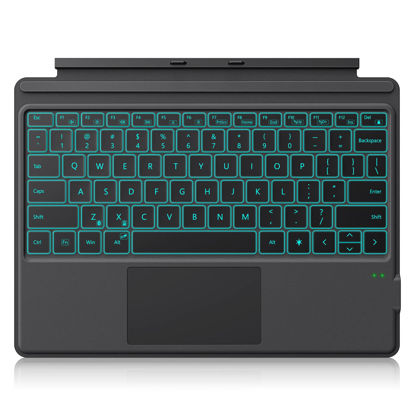 Picture of Fintie Type Cover for 13 Inch Microsoft Surface Pro 9 / Surface Pro 8 / Surface Pro X, [7-Color Backlit] Wireless Bluetooth Keyboard with Rechargeable Battery/Trackpad, Black
