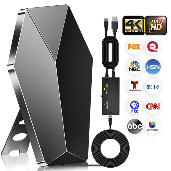 Picture of 2023 Upgraded TV Antenna for Smart TV- Digital HD Indoor/Outdoor Amplifier 600+ Miles Long Range - Support 8K 4K 1080P Fire Stick UHF VHF HD Channels- 30ft Cable TV Antenna with Signal Booster