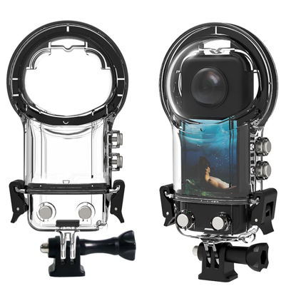 Picture of iEago RC Dive Case for Insta360 X3 Waterproof Housing Underwater Protective Dive Housing Shell with Bracket Mount Accessories, Waterproof Up to 50M/164FT