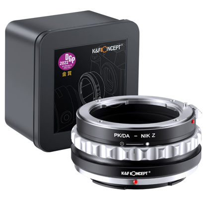 Picture of K&F Concept Lens Mount Adapter PK/DA-NIK Z Manual Focus Compatible with Pentax K Mount (PK/DA) DSLR Lens to Nikon Z Mount Camera Body