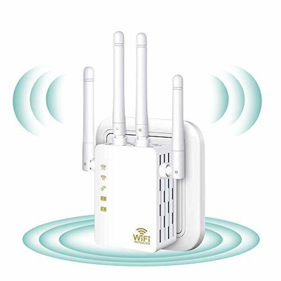 WiFi Extender - WiFi Repeater, WiFi Booster Covers Up to 3000 Sq.ft and 30  Devices, Up to 1200Mbps Dual Band WiFi Repeater with Ethernet Port