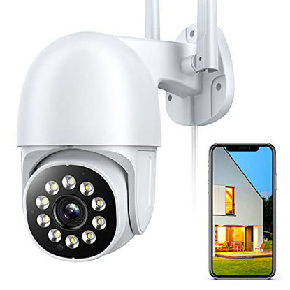 Picture of ?2k,Auto Tracking? Security Cameras Wireless Outdoor, HD 3MP Home Security Cameras Pan-Tilt 360° View, 2-Way Audio, Motion Detection, Color Night Vision, Waterproof