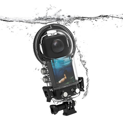 Picture of iEago RC Waterproof Housing for Insta360 X3, 50M/164FT Dive Case Underwater Shell with Bracket Mount Adapter Accessories